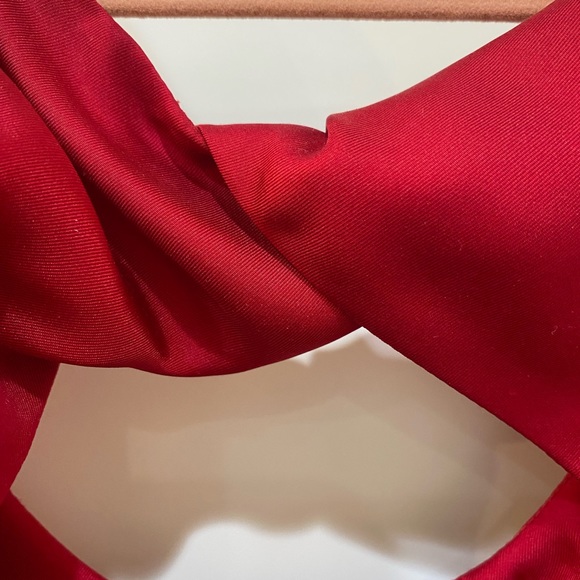 Anthropologie short red silk dress. Sz. L. - Picture 4 of 6